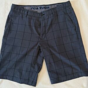 PGA Tour  Golf Men's Dark Blue Grid Shorts sz34